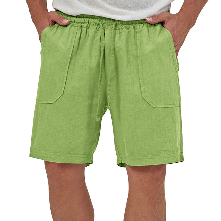 Herre let linned-shorts med elastisk talje og praktiske lommer Stilla