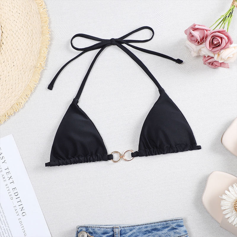 Dame triangel-bikini med fashionable metal accenter Skovae