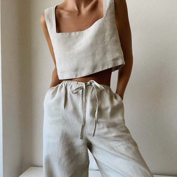Dame Cropped Top med Fyrkantet Udsnit og Bredde Stropper Skovae