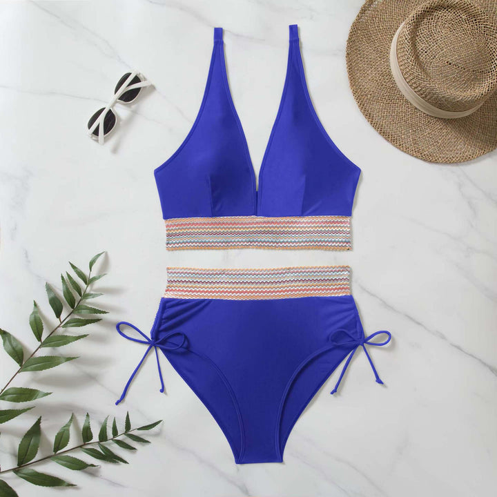 Dame Højt skåret Bikini-sæt med fashionable bindebånd og elegance snit Stilla
