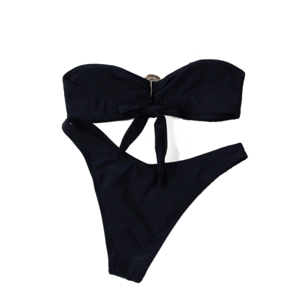 Dame Bikini-sæt med elegant bandeau-top og moderigtig buksevidde Skovae