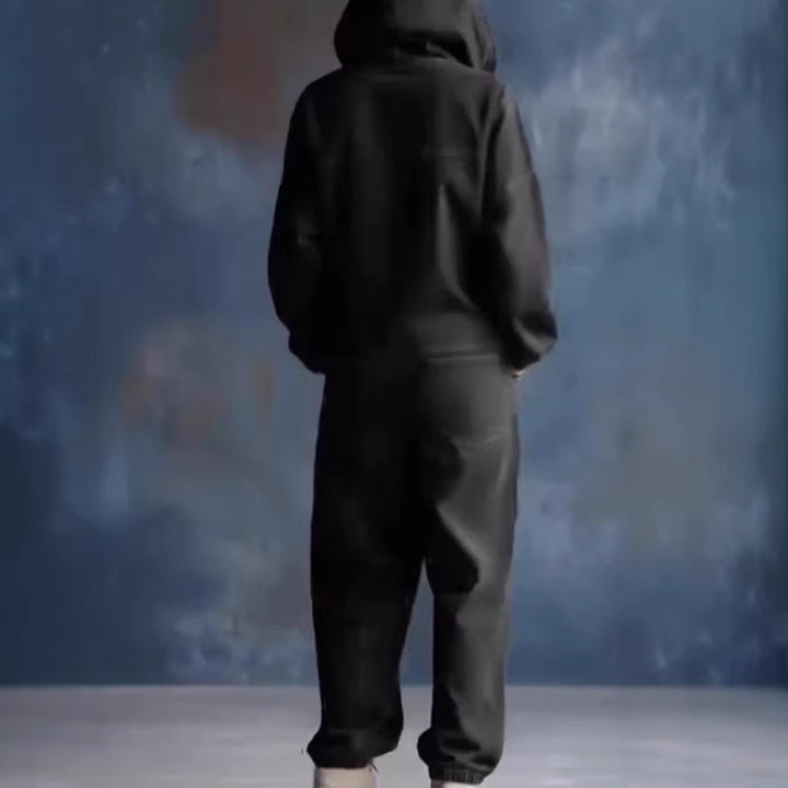 Kvinders afslappede denim jumpsuit med hætte og praktiske lommer Stilla