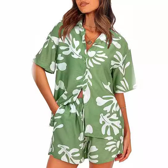 Dame Sommerligt Kortærmet Outfit Stilla