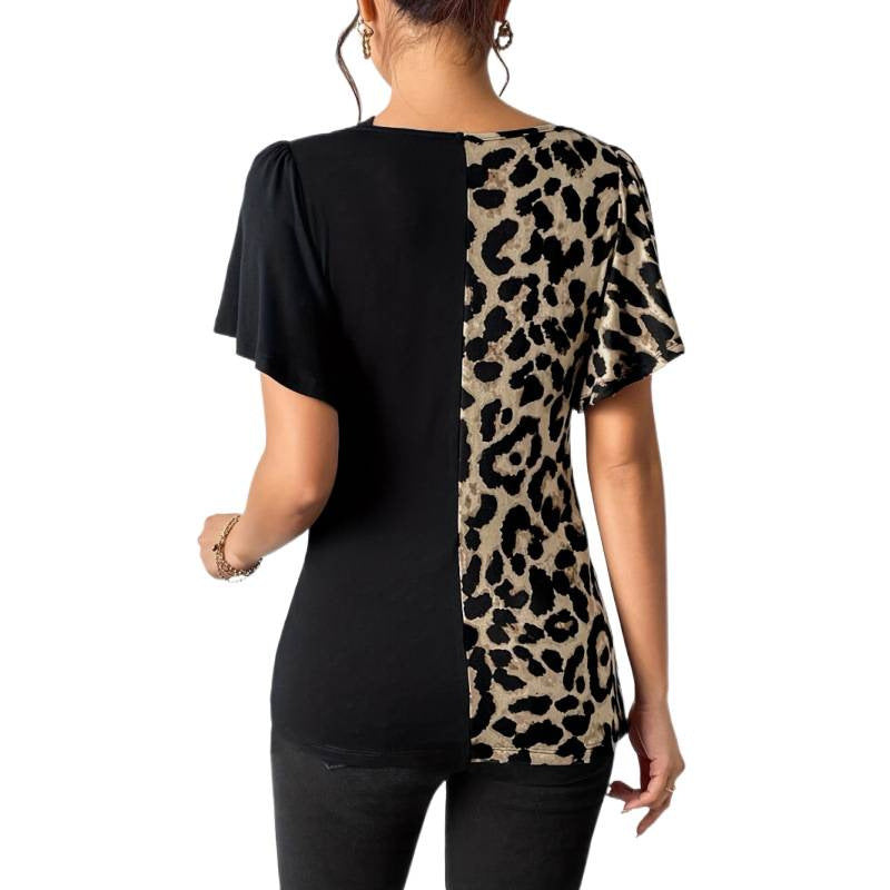 Dame Trendy top med asymmetrisk design og raffinerede cut-outs Skovae