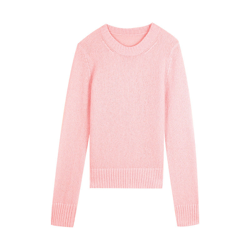 Dame elegant strikpullover med fin tekstur og tidløst rundhalsudskæring Stilla