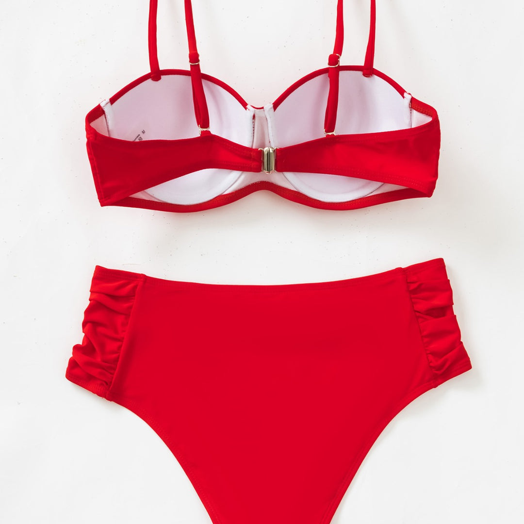 Dame Push-Up-Bikini med rynkedetaljer Skovae