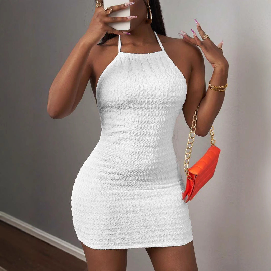 Dame Halterneck Bodycon Mini Kjole Stilla