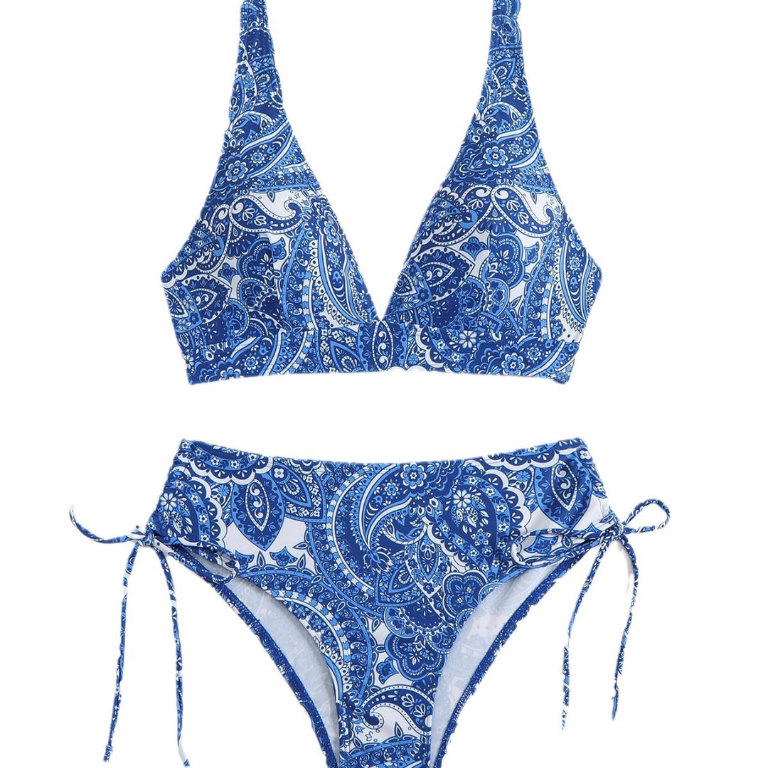 Dame bikini-sæt med moderne paisley-design og behagelig high-waist snit Stilla