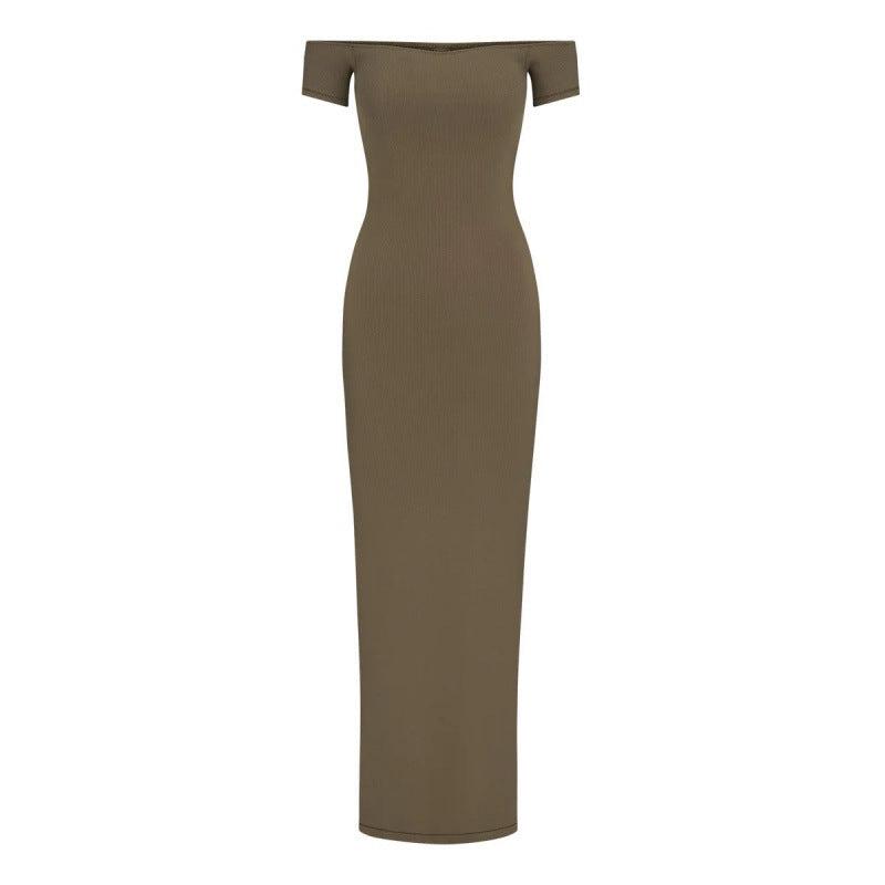 Dame Off-Shoulder Bodycon Maxi Kjole Stilla