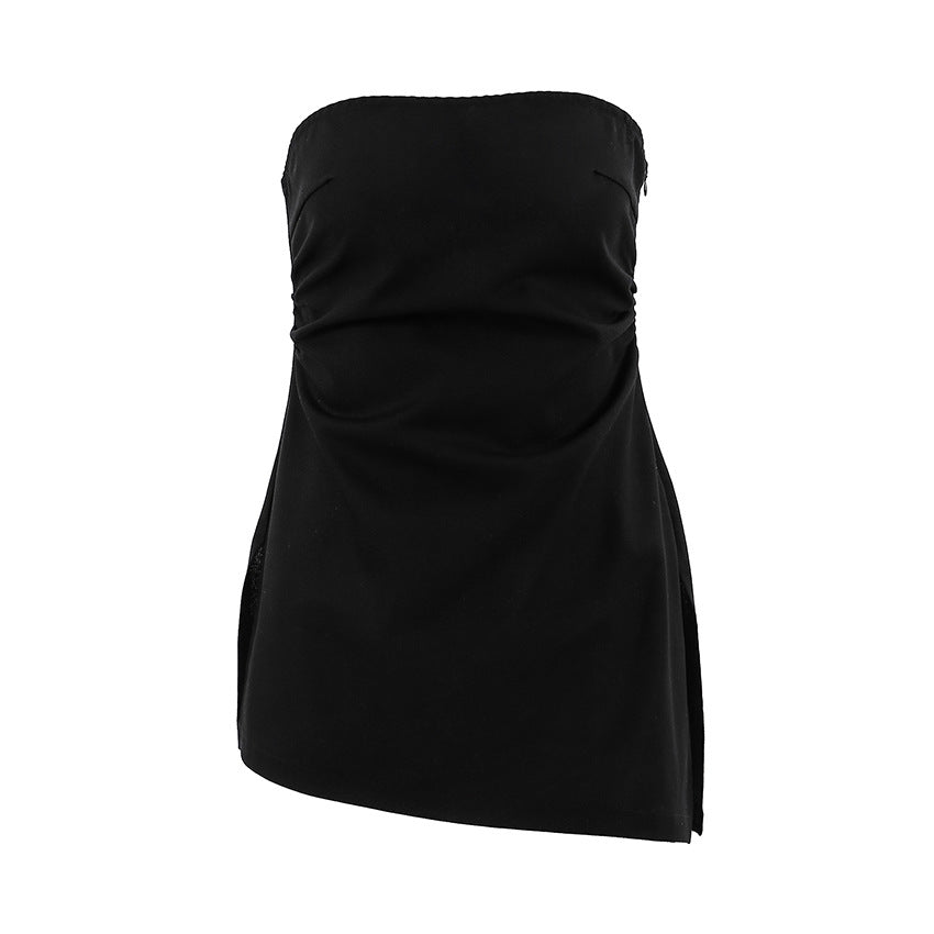 Dame Strapless top med figursyet pasform og sidelægning detalje Stilla