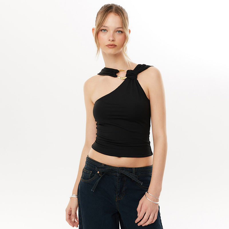 Femme One-Shoulder Knyttet Top Stilla