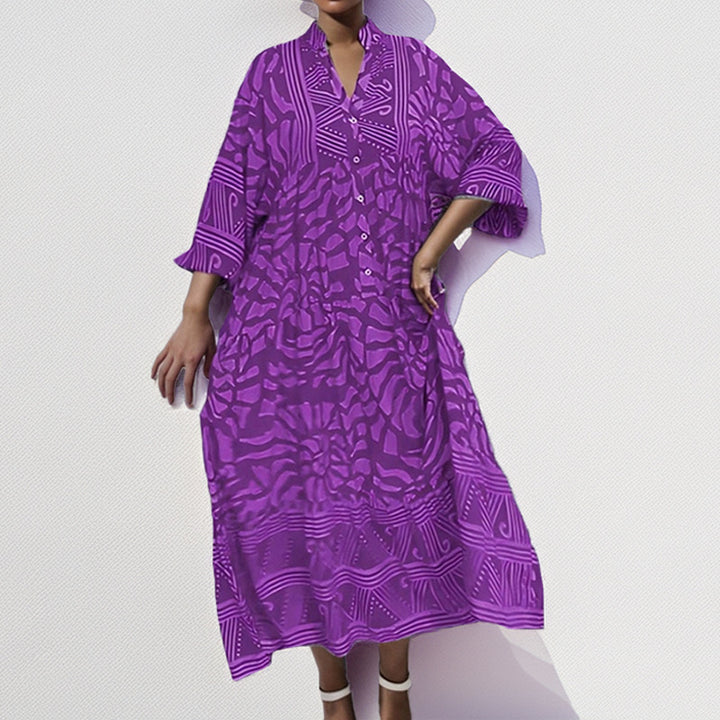 Kvinders Kaftan Kjole med Trendy Mønster Stilla