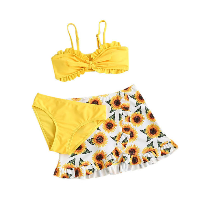 Dame Bikini-sæt med voluminøst flæse-design og muntert solsikkemønster Stilla
