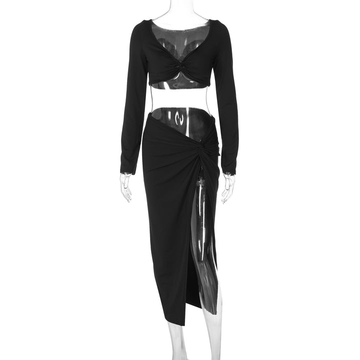 Damer Elegant Maxi Kjole med skulderfri design og draperet taljering Skovae