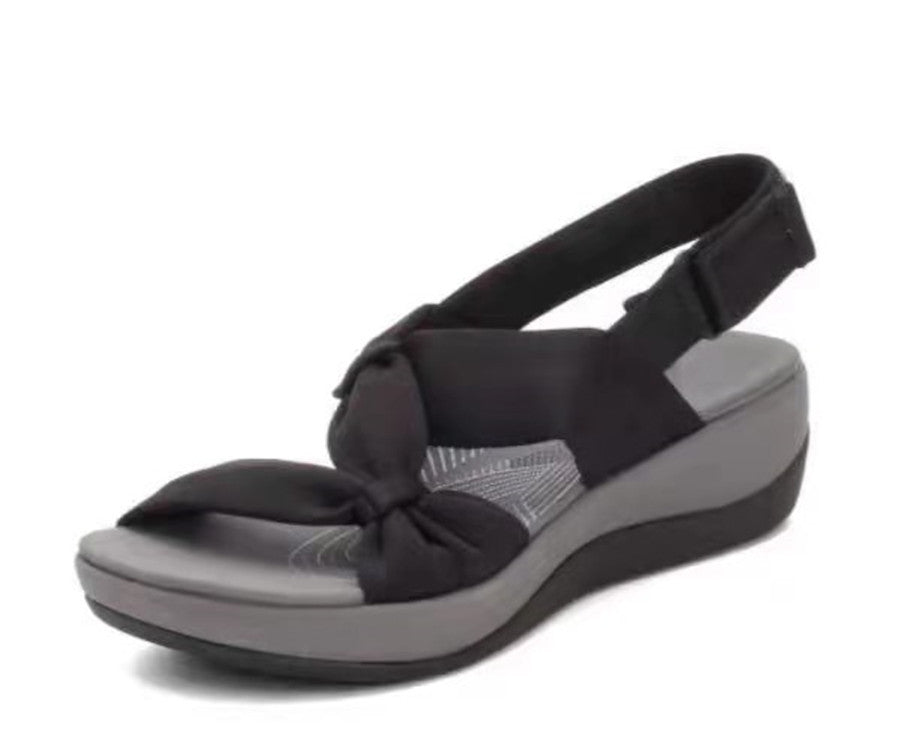 Dame nan lette plateau sandal med ergonomisk komfort fodseng og justerbar hælrem Skovae