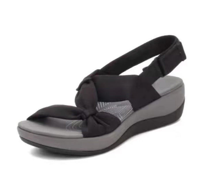 Dame nan lette plateau sandal med ergonomisk komfort fodseng og justerbar hælrem Skovae