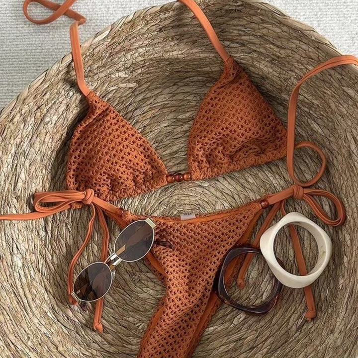 Dame net-bikini med justerbare stropper Skovae