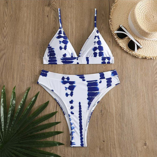 Dame High-Cut Tie-Dye Bikini Sæt Stilla
