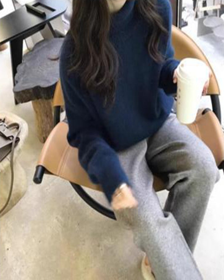 Dame designer turtleneck sweater lavet af høj kvalitet uld Stilla