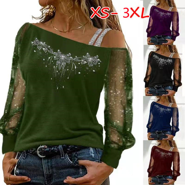 Dame Off-Shoulder Dekoreret Sweatshirt Top Stilla