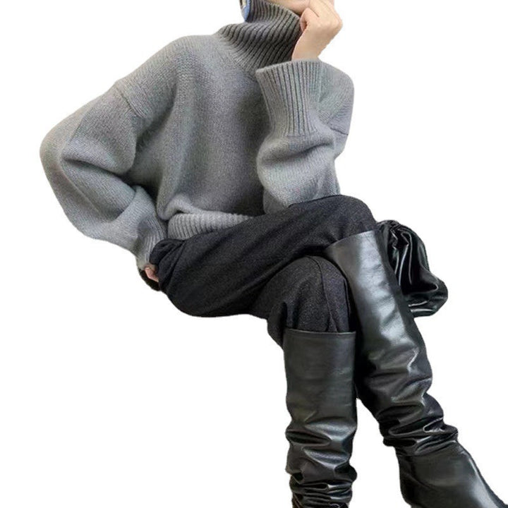 Kvinders oversized højhalset sweater med blødt strik Stilla