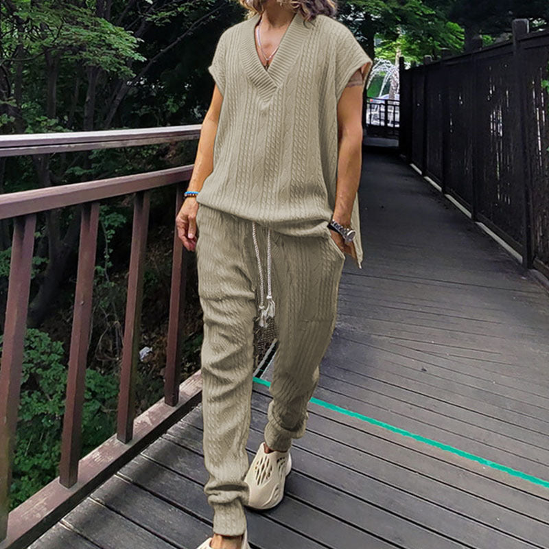 Dame Strik-Loungewear Sæt Stilla