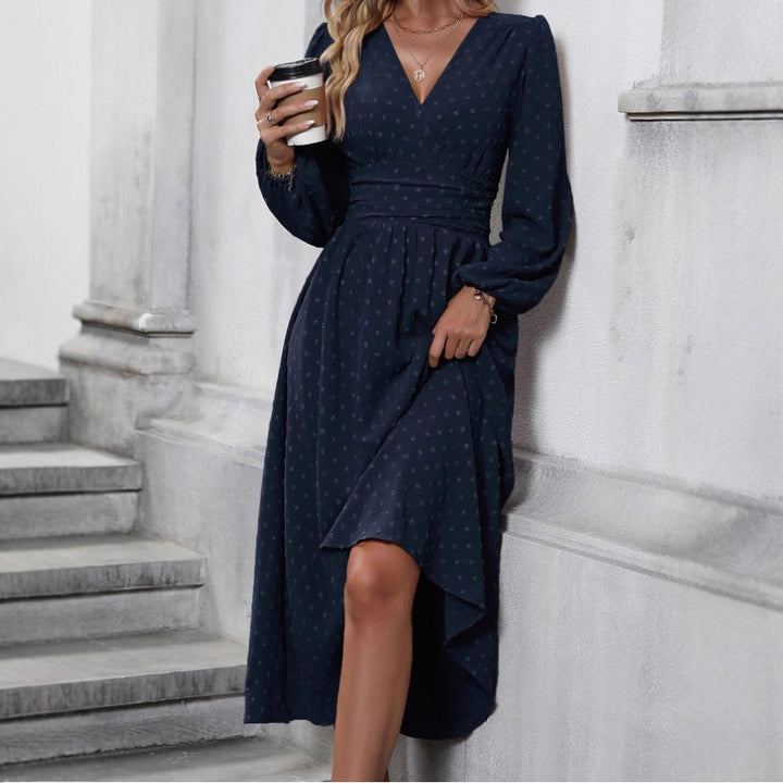 Damer maxi kjole med elegant omslag look Stilla