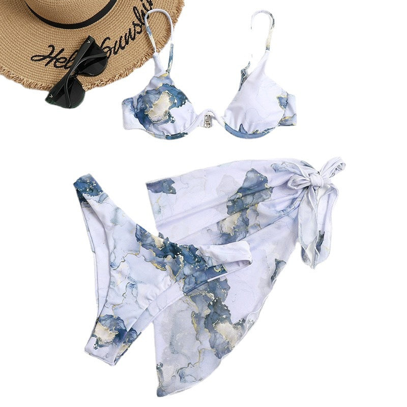 Dame Triangel-Bikini-Sæt med elegant Wickelrok Skovae