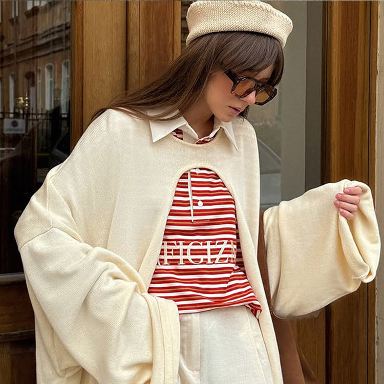 Dame Oversized Strik-Jakke Stilla