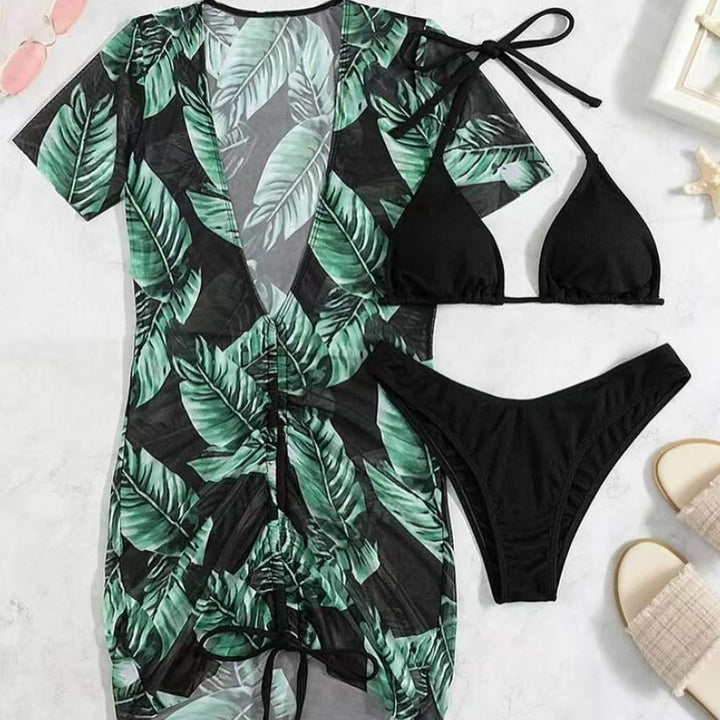Dame Bikiniset med let, åndbart Cover-Up og justerbare stropper Stilla