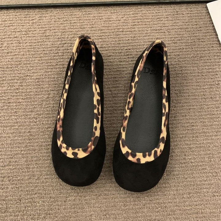 Dame ballerinaer med dyretryk og blød sål Stilla