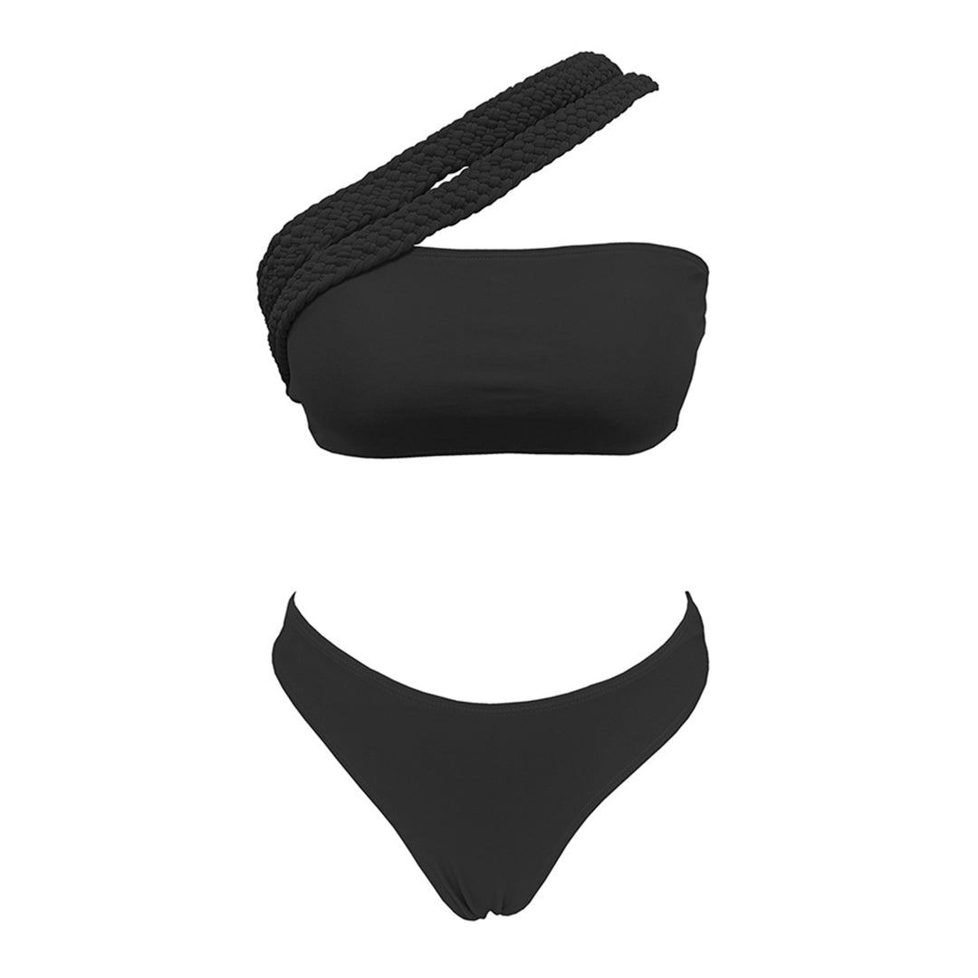 Dame bikini-sæt med innovativ bandeau-top og høj trusse Stilla