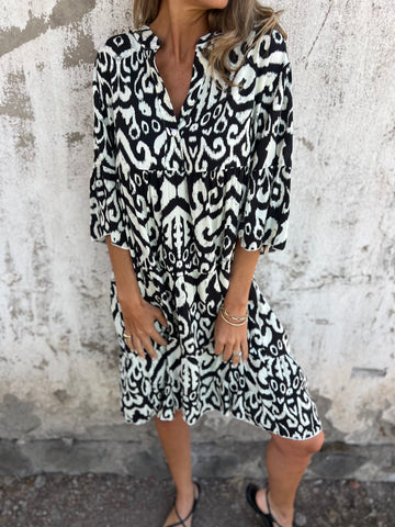 Damer Ikat-Print Tunika Kjole Stilla