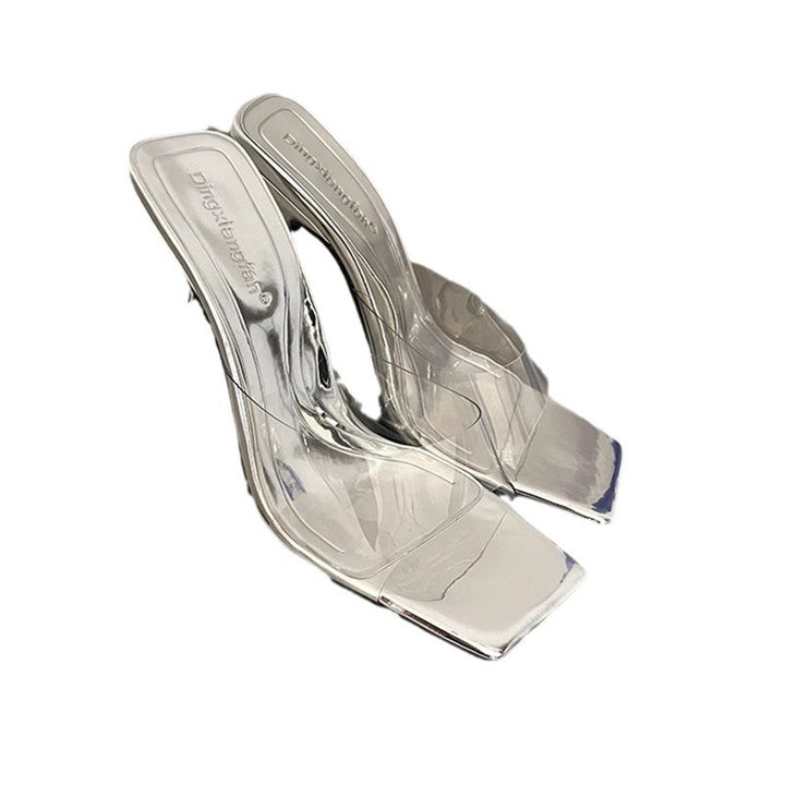 Dame Slingback Sandaler med transparent overmateriale og elegant blokhæle Stilla