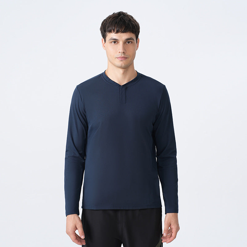 Herrer Sporty Langærmet T-shirt med funktionel krave Stilla