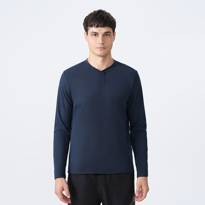 Herrer Sporty Langærmet T-shirt med funktionel krave Stilla