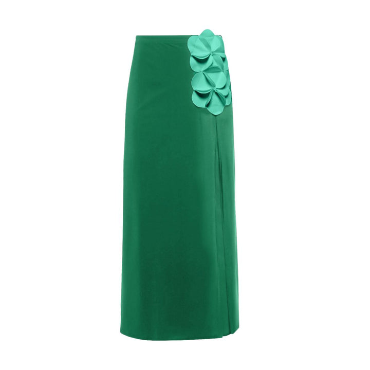 Dame badedragt med blomsteroberdel og elegant maxi-nederdel Skovae