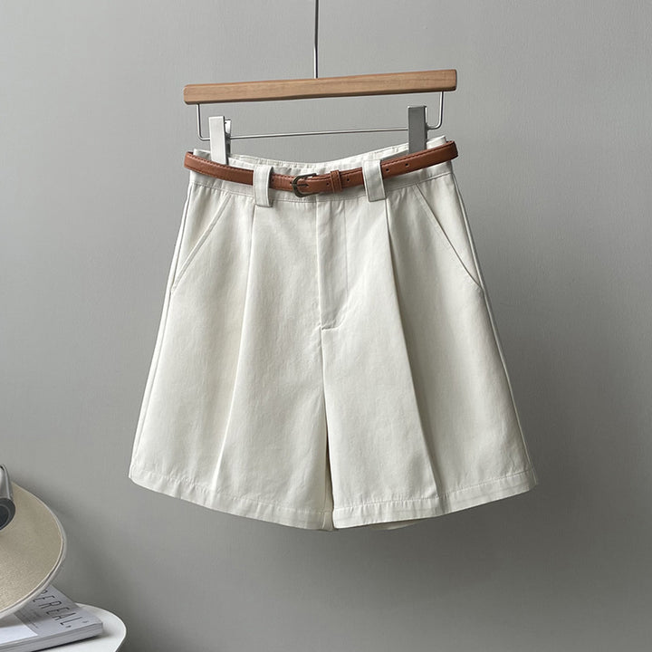 Dame elegante shorts med kvalitetsbælte og flatterende pasform Stilla
