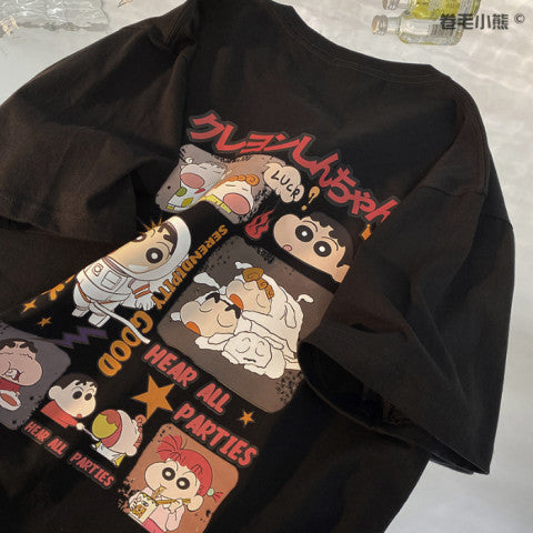 Dame T-shirt med kreativt comic-motiv og afslappet snit Stilla
