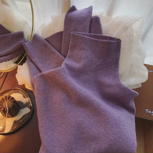 Kvinders Stand Collar Sweater lavet af fin ribstrik Stilla