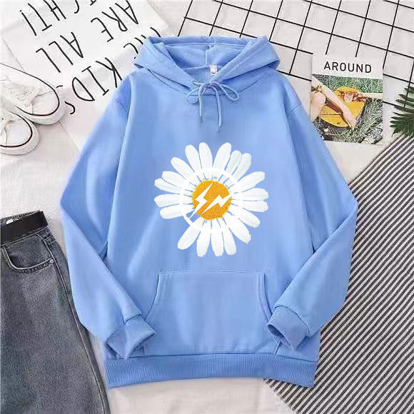 Dame hoodie med blomsterdesign Skovae