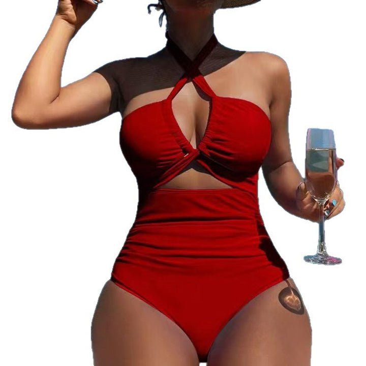 Damer Højskåret Monokini med raffineret Krydse-design Skovae