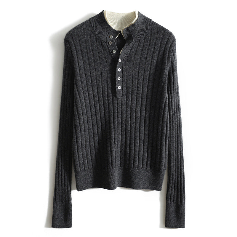 Dame sporty strikoverdel med struktureret design og moderne krave Stilla