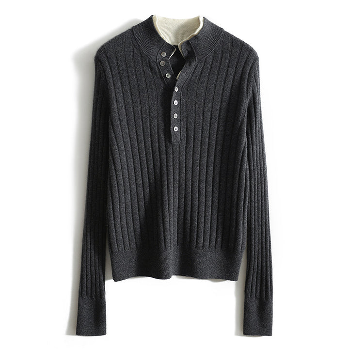 Dame sporty strikoverdel med struktureret design og moderne krave Stilla