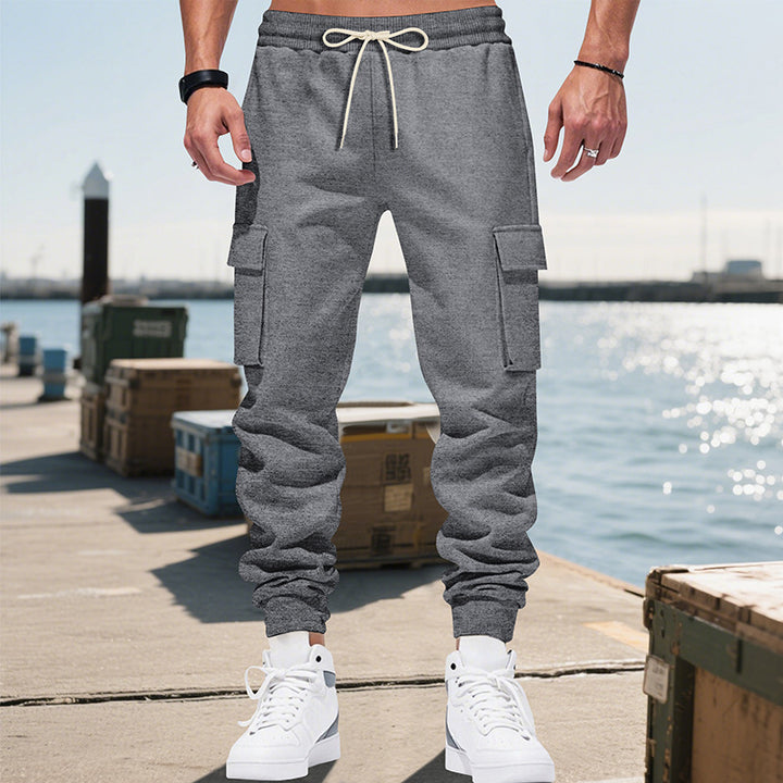 Herrer Cargo-joggingbukser med elastisk linning og funktionelle lommer Stilla
