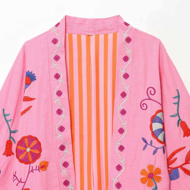 Damer Elegant, broderet Kimono Jakke Stilla