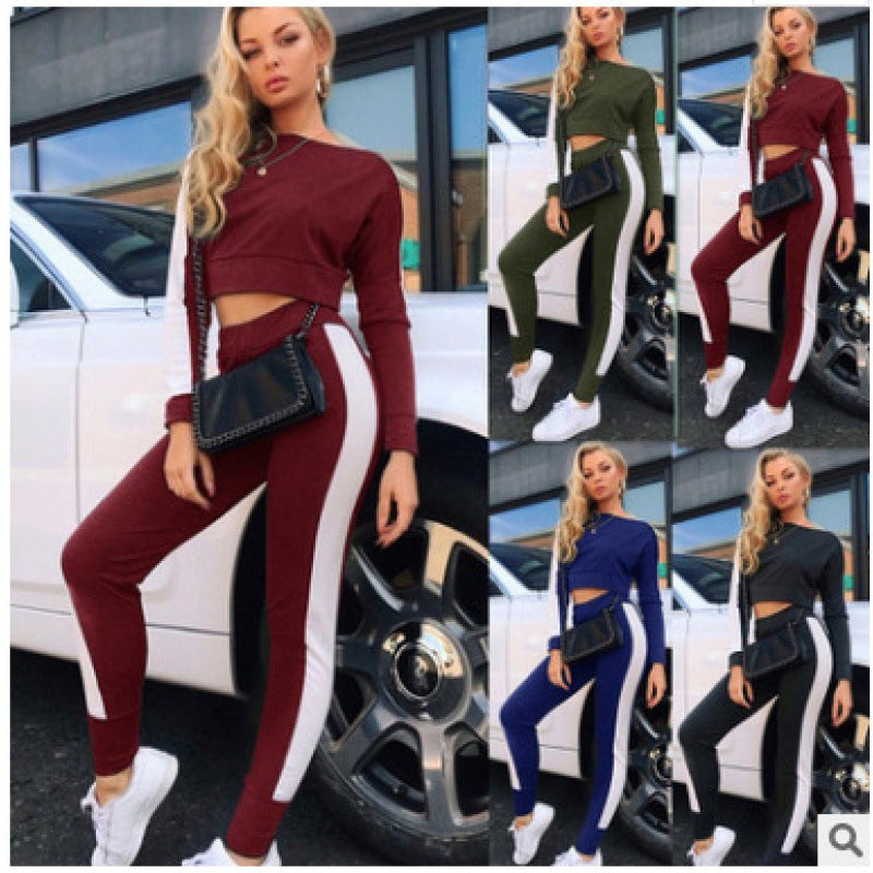 Kvinders sporty fritidssæt med crop top og tætsiddende bukser Stilla