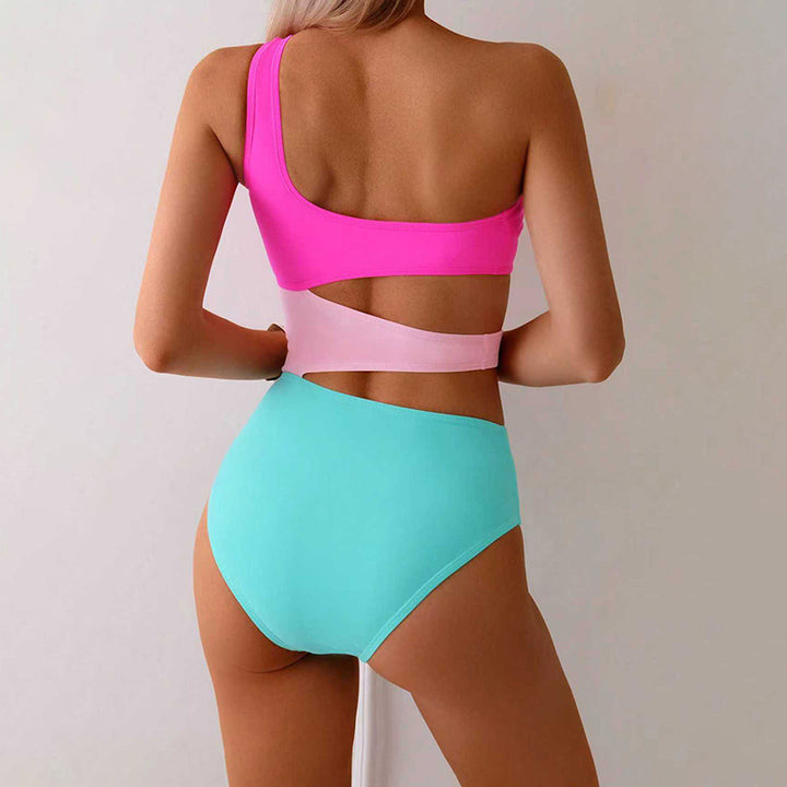 Damer ensidig badedragt med høj benudskæring og moderne cut-out design
