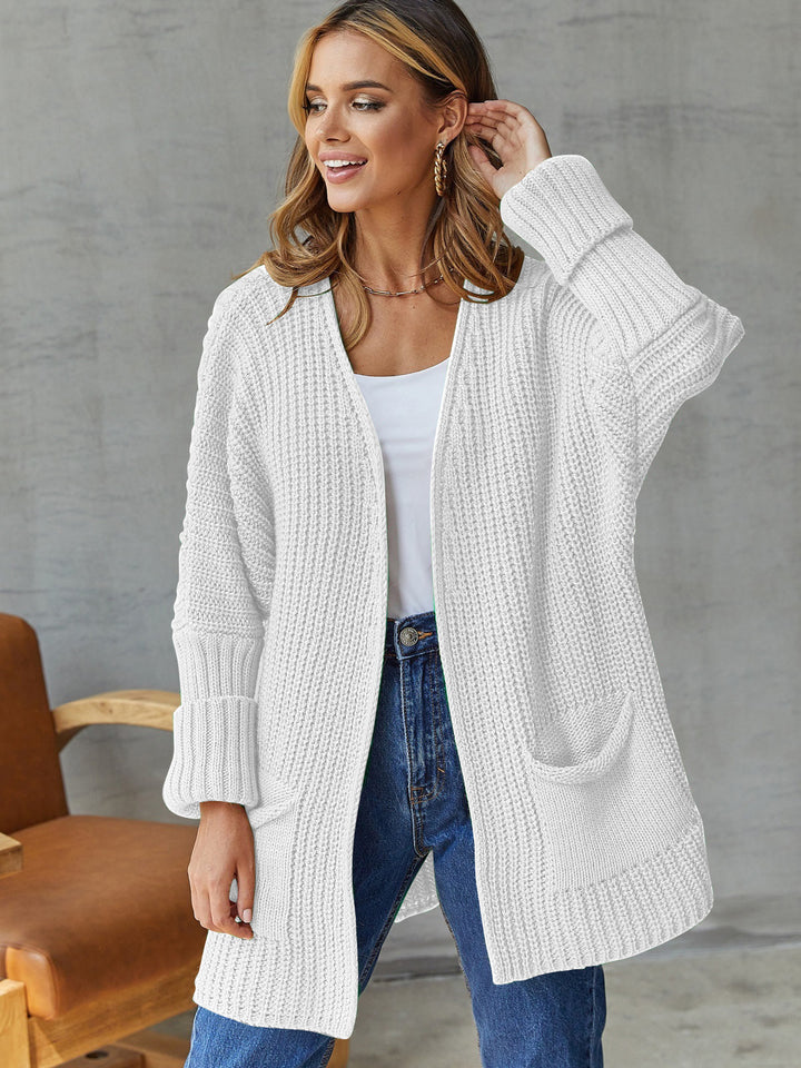 Kvinders cardigan med åben front og store lommer Stilla
