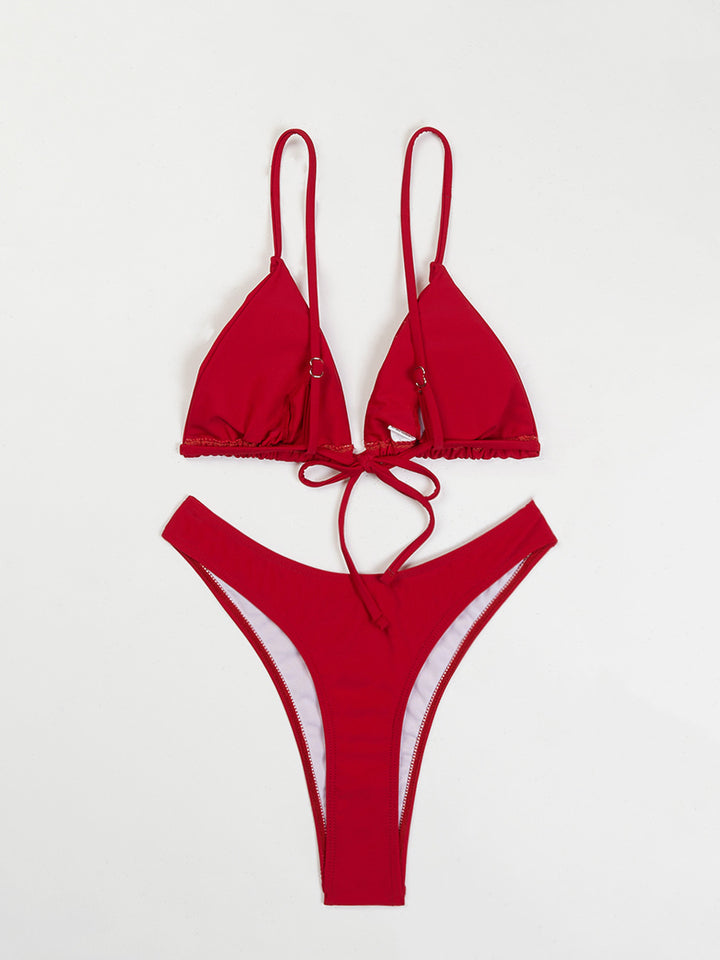 Dame Triangel-Bikini-Sæt med justerbare stropper og høj benudskæring Stilla